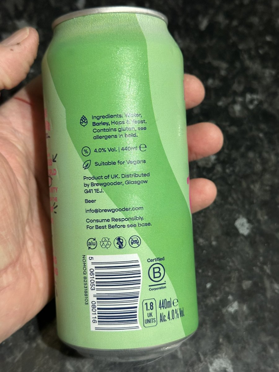 Third #BeerForTonight is a variation on a theme… <a href="/brewgoodr/">Brewgooder</a> #Dripp guava beer (4.0% ABV, 440ml) Very pale gold, opaque appearance; tropical aroma; juicy mouthfeel; guava taste followed by hint of citrus aftertaste. Even more refreshing! #Slàinte #NowDrinking #CraftBeer
