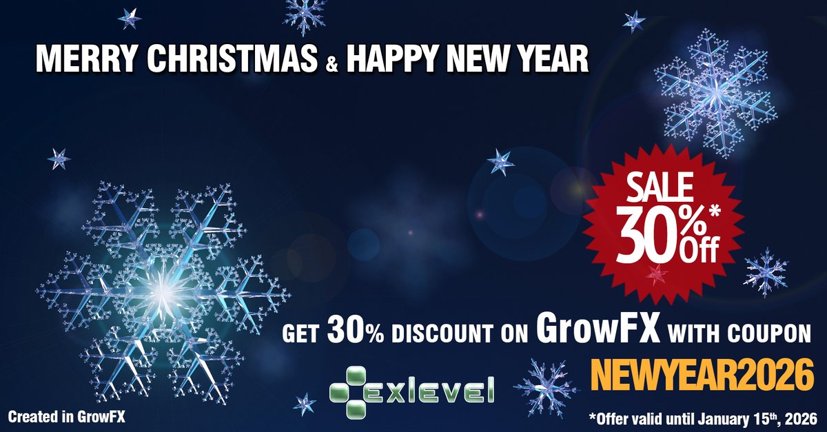 exlevel's tweet photo. Special offer: 30% Off on GrowFX for Christmas and New Year holidays!
https://t.co/qPfheGxpMt https://t.co/QWyE2nrtA6