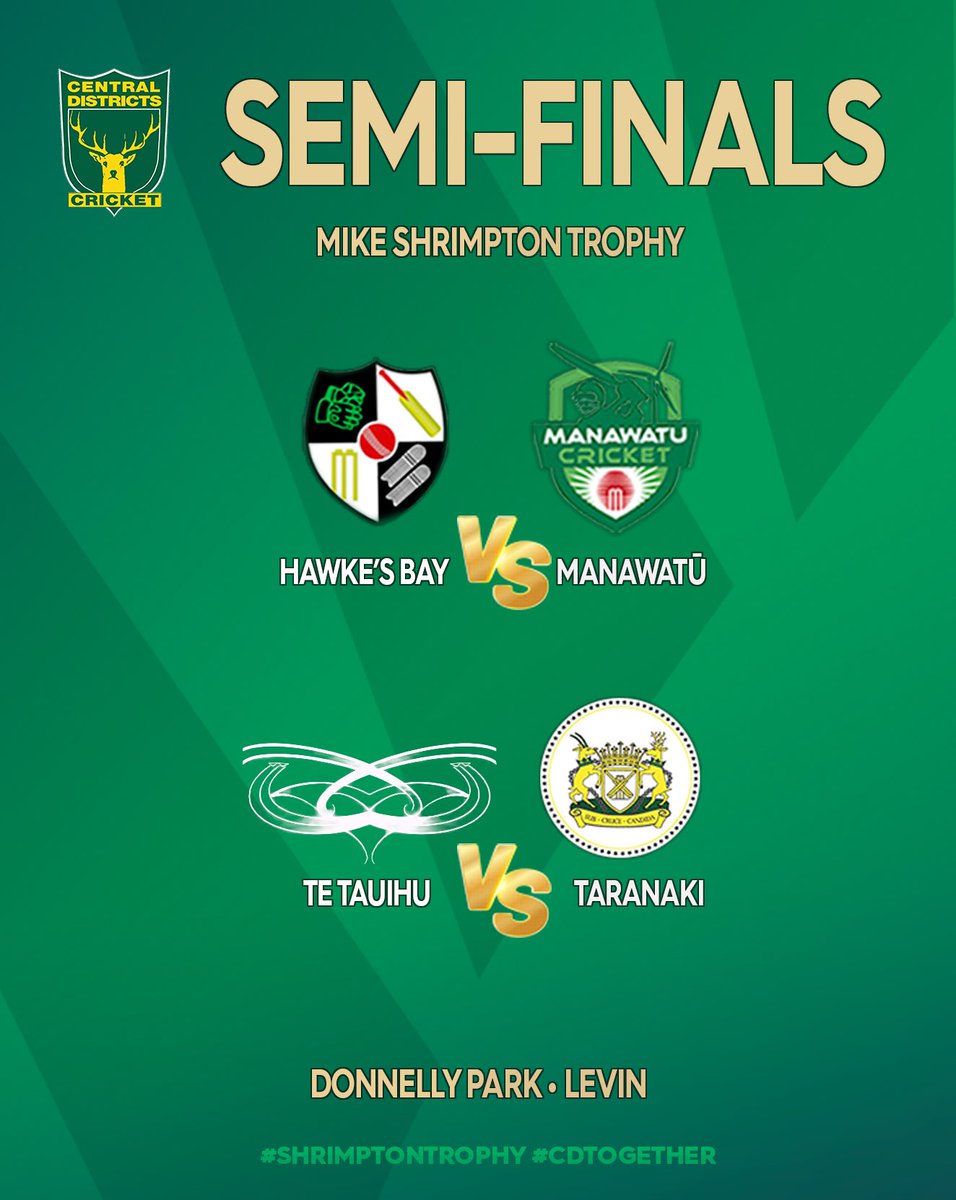 MIKE SHRIMPTON TROPHY from 10am today in Levin. Livescores + info at cdcricket.co.nz | CD PlayHQ