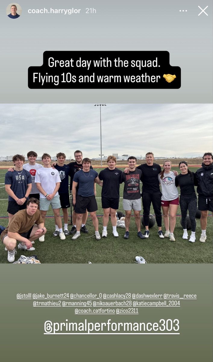 Great day on the field with this group of athletes.  Thanks Harry and Primal Performance 303

<a href="/AuerbachNiko28/">NikoAuerbach</a> <a href="/haskins_chance/">Chance Haskins</a> <a href="/NightHawkFamily/">NightHawks_Football</a>