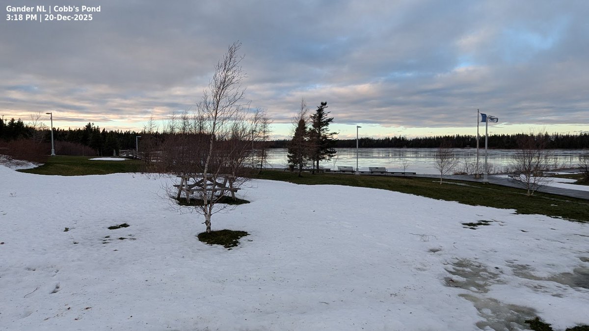 rcbstormpost's tweet image. Temps tanking now, but not before the windy, mild #NLwx took a serious bite out of the snowpack.

#GanderWest: 33 cm on ground yesterday morning; just 8 cm average this afternoon, with many bare patches.

Goose Bay #YYR: 67 cm down to 35 cm in 24 hrs.

Lots of double-digit highs!