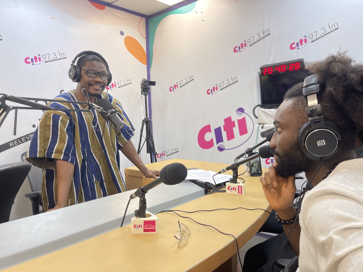 parables_GH's tweet photo. Thanks @writersPG for hosting us, V.T. Albert Tetteh @Verbaltrans, Micheal Owusu Kyereh and Amanda Elizabeth Amenu on @Citi973 FM last week. It was fun and insightful. 

Y’all get ready for ANANSEKROM TOON FESTIVAL on Dec 26 @AnanseToonFest 
ANANSE HERITAGE PROJECT #ParablesGh https://t.co/gfAM36NFmT