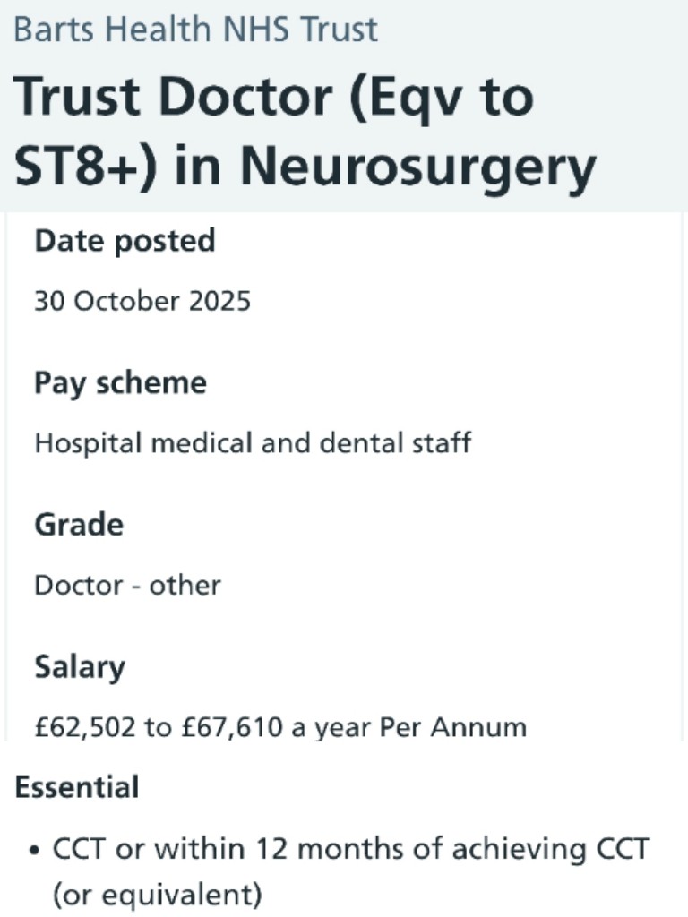 ExplosiveEnema2's tweet image. Picture 1
Consultant Level Arts Therapist 
£80-90k

Picture 2
Senior Resident Neurosurgeon who has completed all of their consultancy exams
£65-67k

Resident Doctors are incredibly undervalued 

Their request for pay restoration is a bargain!
