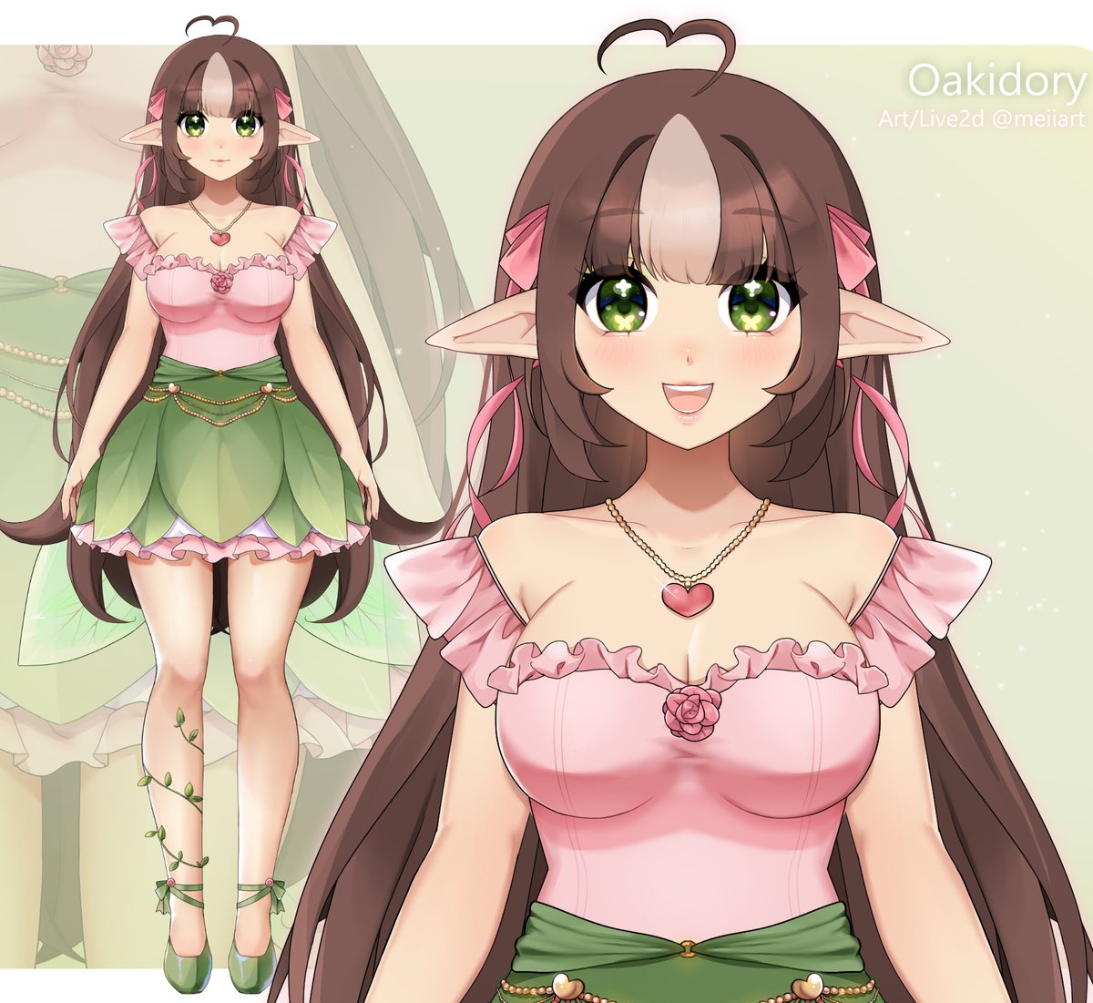 Vtuber model art commission for <a href="/oakidory/">Oakidory 🌰 Faerie Vtuber</a> 🌷🌰 #Vtuber