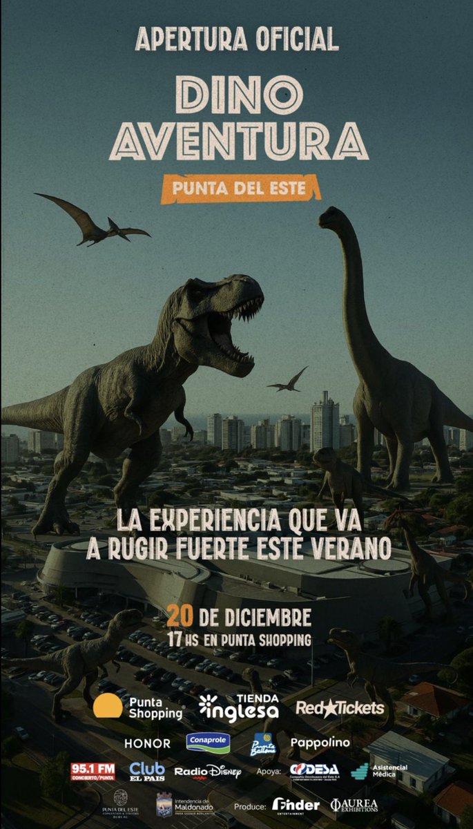 Ya llegó <a href="/Dinoaventurapde/">DINO AVENTURA PDE</a> a Punta Shopping 🦕🦖 

#DinoAventura
#PuntaDelEste 
#Uruguay