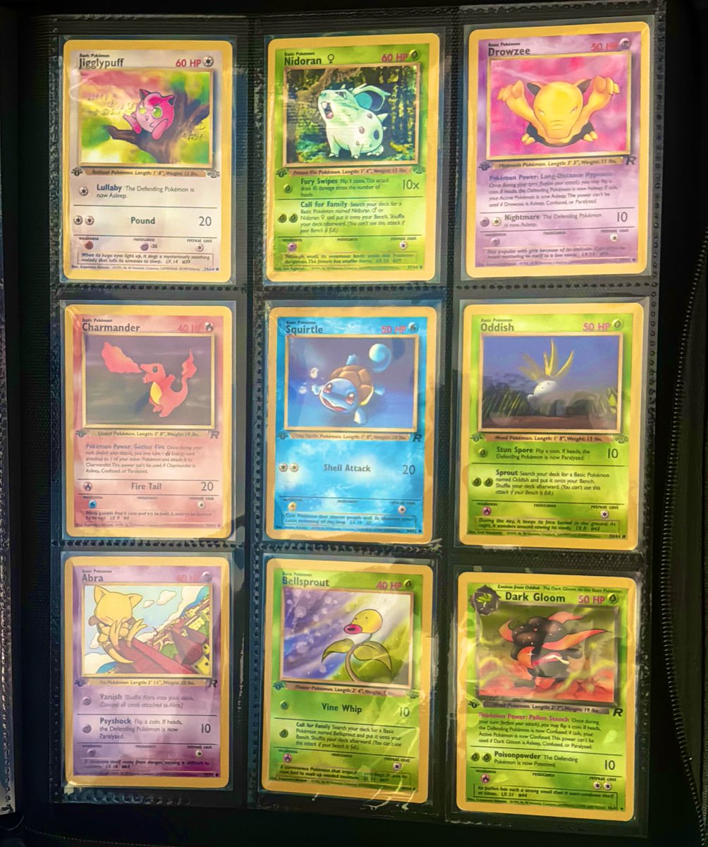 Psyduck’s 1st edition friends occupying the last page of the psyduck binder