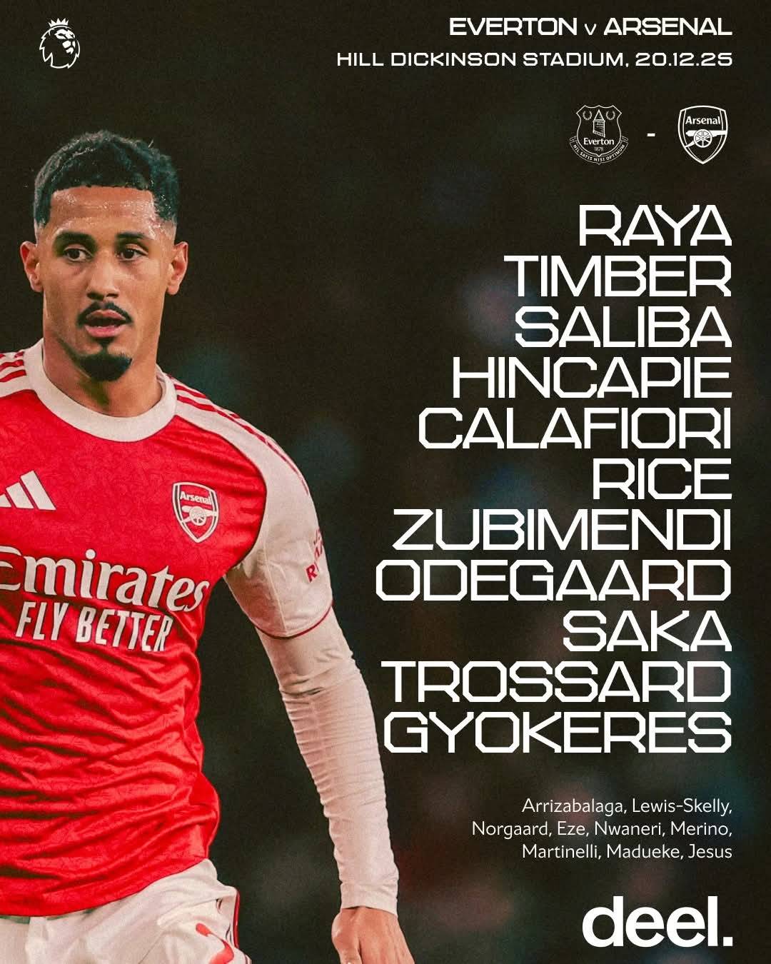 تشكيلة مباراة أرسنال و إيفرتون في #الدوري_الإنجليزي 