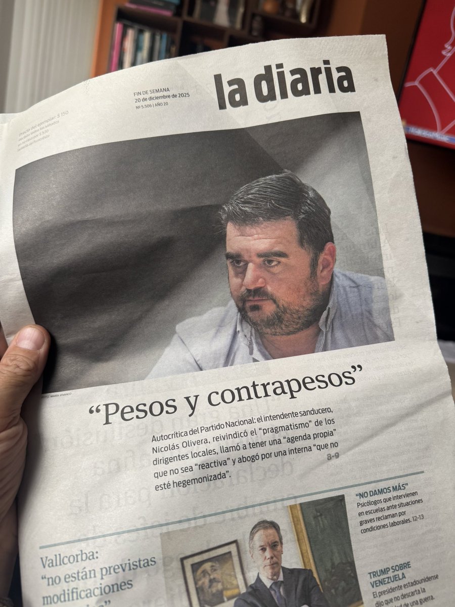 Muy   buena  entrevista al colega <a href="/OliveraPdu/">Nicolás Olivera</a> compartible y potencialmente ampliable en varios  conceptos. <a href="/amo_62florida/">Agrupación Manuel Oribe</a>