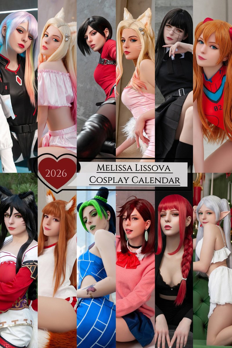 Melissa_Lissova's tweet photo. So, there are only 2 days left until the end of my 2026 Cosplay Calendar sale ✨️🥂

You can buy it separately or subscribe to Sannin level or higher and get it and Asuka's New Year's set together 🎄🎉🎁 

https://t.co/V1FYR9Zar9 https://t.co/5kwDmzKppx