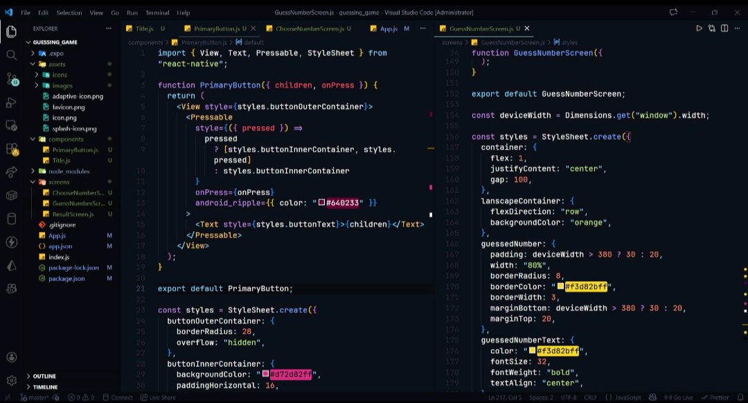 theCodeRay's tweet image. Day 3 of React Native 🚀
• Icons &amp;amp; custom fonts
• Splash screen + asset loading (expo-splash-screen)
• Adaptive UI for different screen sizes &amp;amp; orientations
• Dimensions API &amp;amp; useWindowDimensions
• Keyboard handling in landscape
#ReactNative #BuildInPublic #MobileDev