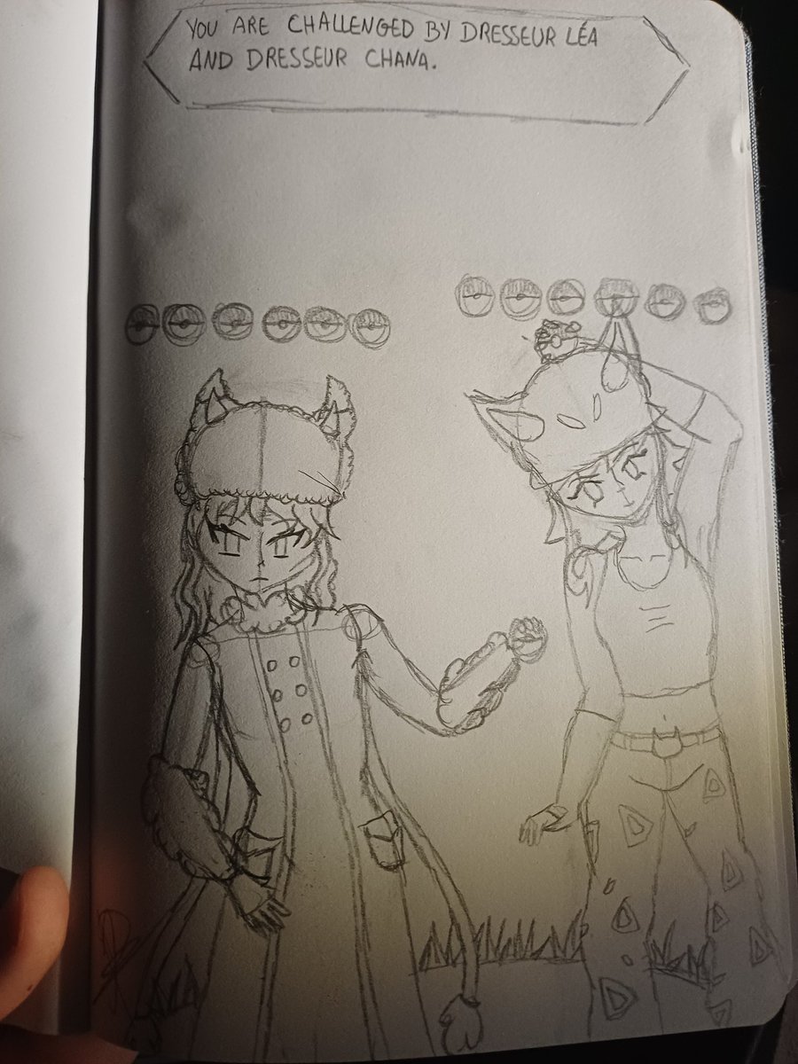 Fanart of two Pokemon ocs : Léa Pardus (mine) and Chana Glamour ( <a href="/LeCrepuscule3/">LeCrépuscule ( NO COMMS )</a> )<3