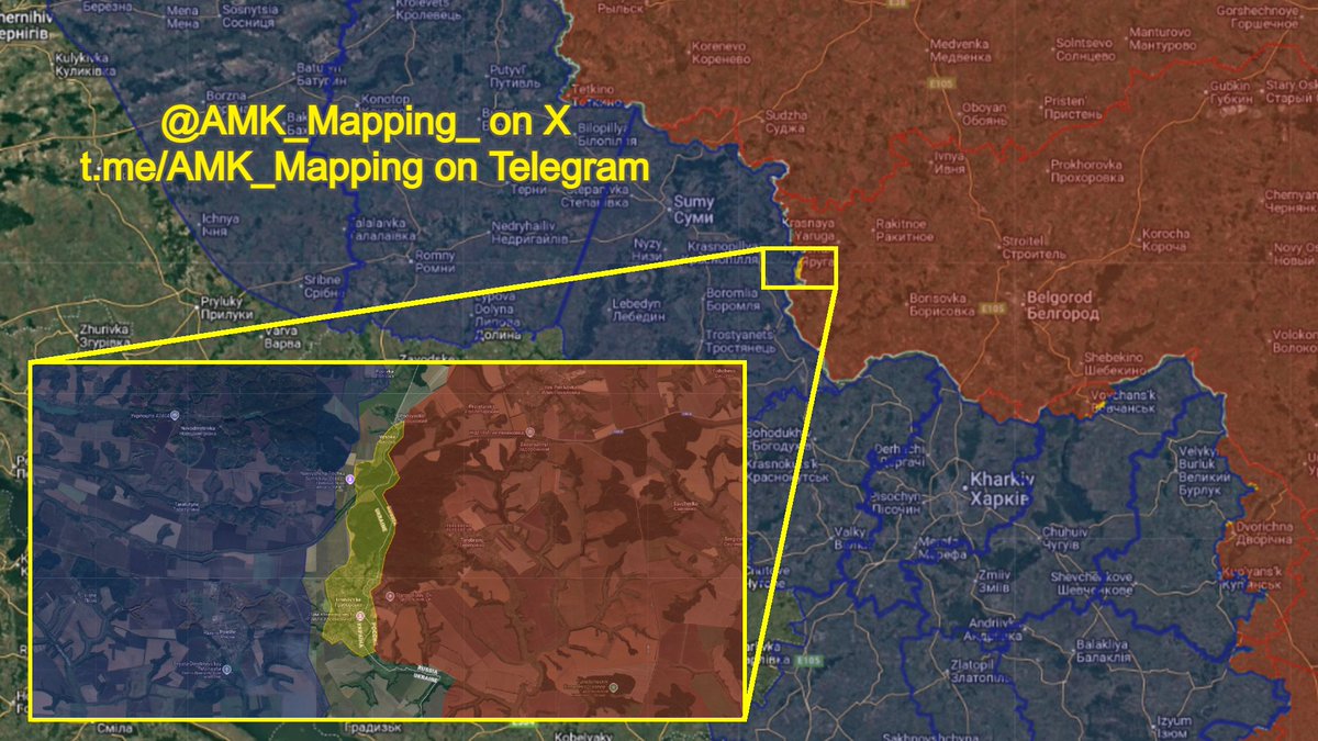 AMK_Mapping_'s tweet photo. Russian forces have launched a new incursion across the international border into Sumy Oblast, quickly capturing the villages of Hrabovske and Vysoke. Attacks are now underway, with the Russians attempting to penetrate deeper into the region.

As usual with these sorts of incursions, the goal is not to take large swaths of territory. The goal is to stretch Ukrainian forces even thinner, worsening the issues coming from their manpower shortages.

If Ukraine decides to redeploy units away from one direction to this new area in order to reinforce the lines, halt, and possibly even push back Russian forces, the area which they are redeployed from will be significantly weakened, making it easier for the Russians to make progress in.

This is all part of what I like to call Russia's "Whack-a-mole" tactic, which softens up the lines, and exploits the successful attrition being dealt to Ukraine right now. It puts Ukraine in a difficult spot, as if they choose not to redeploy here, the incursion zone could continue to expand and become even more difficult and costly to deal with later on. 

Essentially, they are trying to put out more fires than they can possibly deal with - and Russia keeps setting new ones. The main reason why they can't deal with all of the fires at once is because of manpower shortages, which are only continuing to get worse.

Expect more maneuvers like this in different places from Russian forces in the future.
