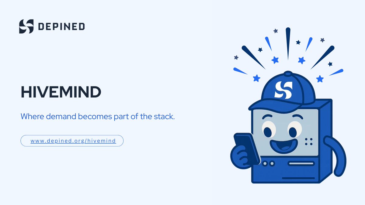 DePINed_org's tweet image. Most DePIN stacks are incomplete.

They build nodes, incentives, and protocols... then leave demand to chance.

The superlayer has three parts: 
&amp;gt; Supply
&amp;gt; Coordination
&amp;gt; Demand. 

Almost everyone builds the first two. 
That’s why growth stalls.

Hivemind fills the missing layer…