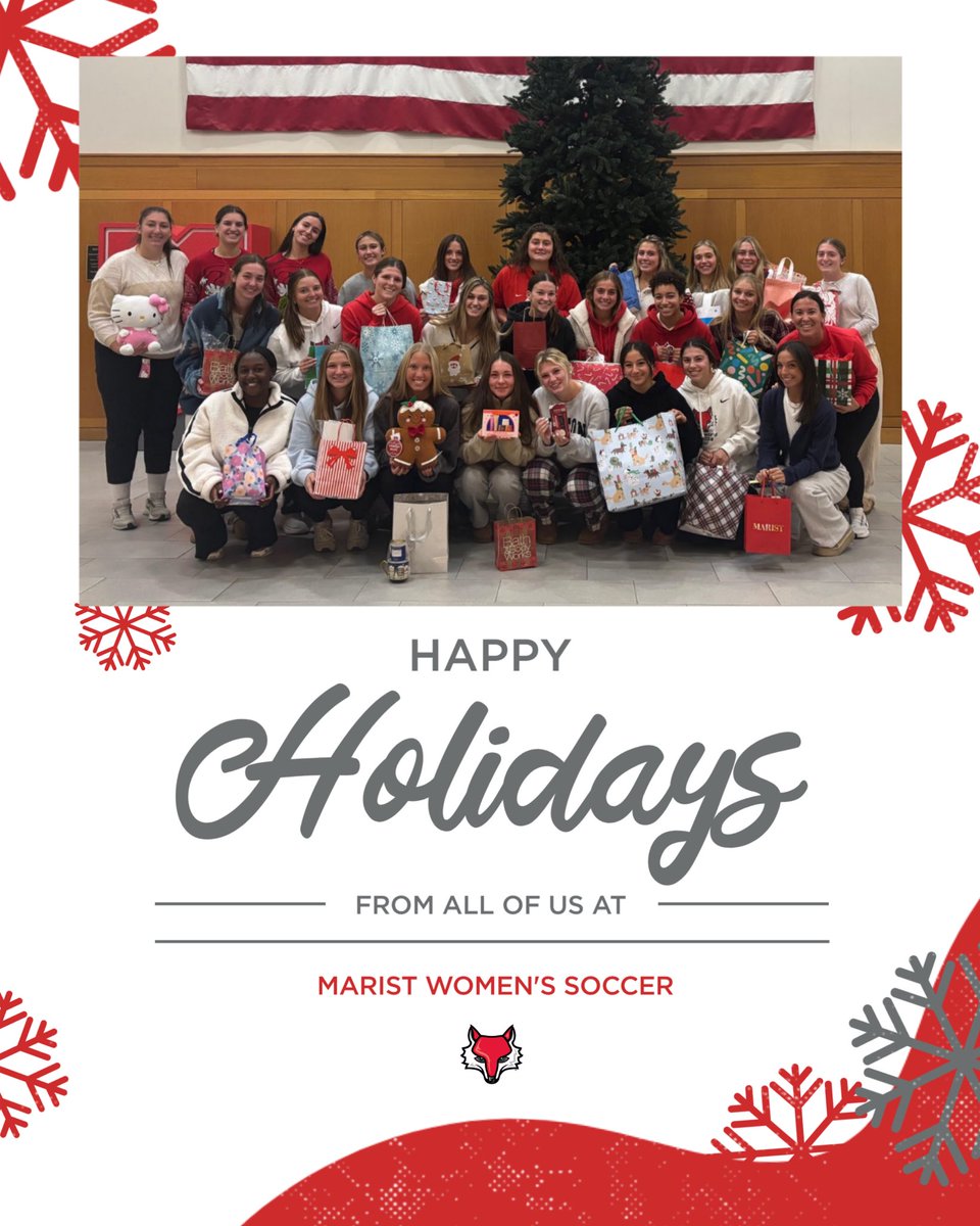 Marist Women’s Soccer wishes everyone a safe Happy and Healthy Holiday Season! 🎄🎁❄️☃️❤️