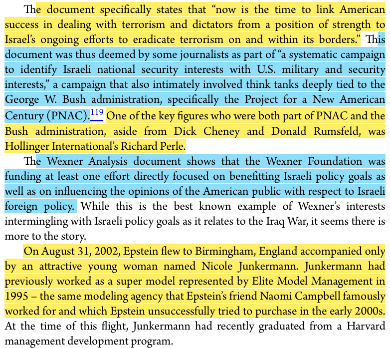 toxictiramisu's tweet photo. Wexner Foundation &amp; Jeffrey Epstein pushed the Iraq War to serve Isræl’s interests, w/ Wexner financing propaganda to shift US public opinion in favor of the invasion. Epstein hosted 2 US senators at Wexner's Foxcote House w/ 2 women to blackmail them &amp; secure their vote for war. https://t.co/sfTRbTa9qJ