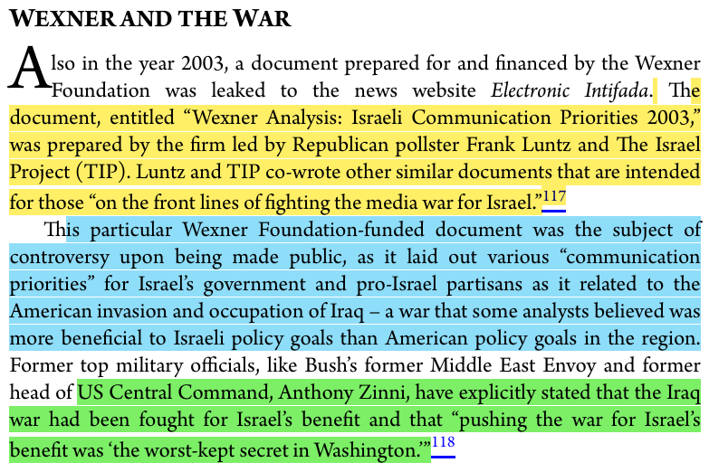 toxictiramisu's tweet photo. Wexner Foundation &amp; Jeffrey Epstein pushed the Iraq War to serve Isræl’s interests, w/ Wexner financing propaganda to shift US public opinion in favor of the invasion. Epstein hosted 2 US senators at Wexner's Foxcote House w/ 2 women to blackmail them &amp; secure their vote for war. https://t.co/sfTRbTa9qJ