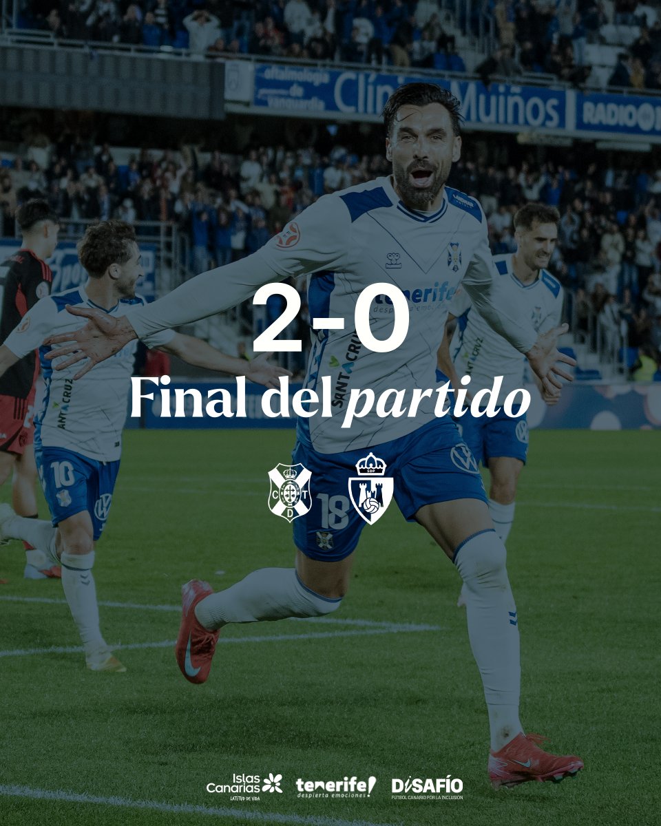 🔚 𝐅𝐈𝐍𝐀𝐋 | ¡➕3️⃣ en el #HRL🏟! 

💪🏻 Nos despedimos del 2️⃣0️⃣2️⃣5️⃣ como 𝐥𝐢́𝐝𝐞𝐫𝐞𝐬 de <a href="/Primera_RFEF/">Primera Federación Versus e-Learning</a> ⚪️🔵.

¡𝑻𝒆𝒏𝒆𝒓𝒊𝒇𝒆, 𝑻𝒆𝒏𝒆𝒓𝒊𝒇𝒆 ¡𝒚 𝒏𝒂𝒅𝒊𝒆 𝒎𝒂́𝒔! 🤍💙!

#CDTenerife 2️⃣ - 0️⃣ <a href="/SDP_1922/">SD Ponferradina SAD</a>

🎯 <a href="/gallegoenric/">Enric Gallego</a> (x2).

#TenerifePonferradina #LaBregaNosUne