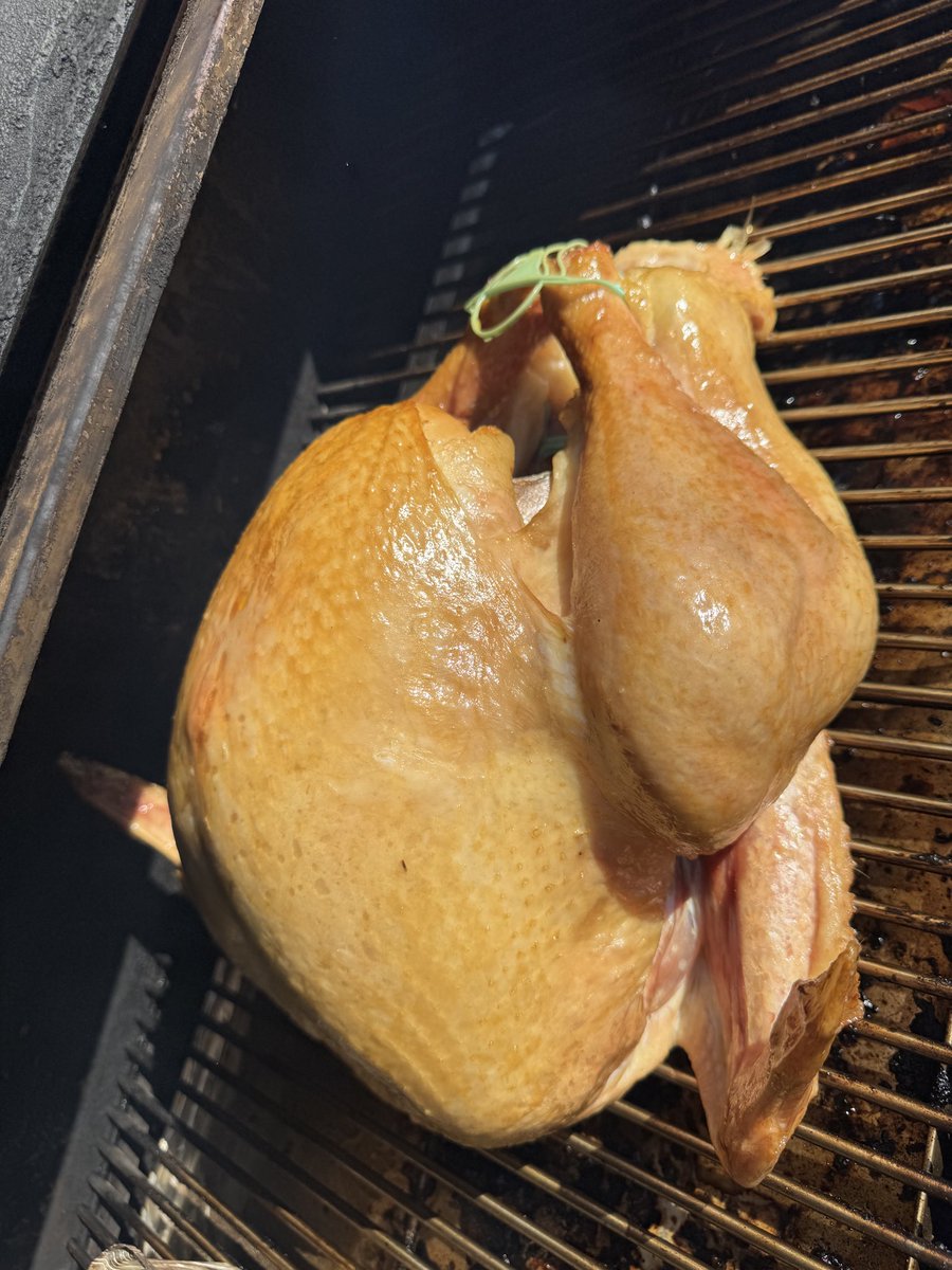 Smoked turkey for a party.  Put butter under the skin before smoking, meat came out great!