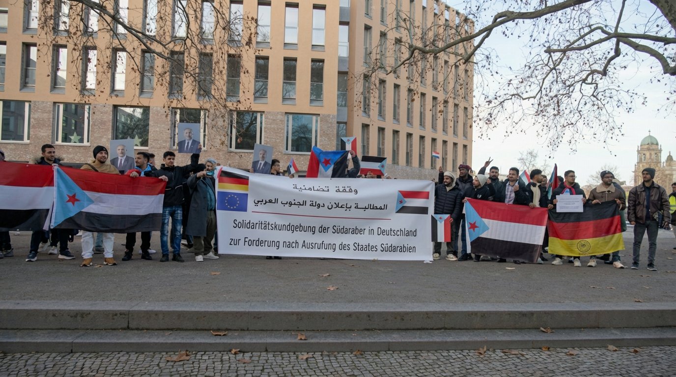 وقفة كبرى للجاليات الجنوبية في برلين تطالب بإعلان دولة الجنوب العربي #استعادة_دوله_الجنوب 