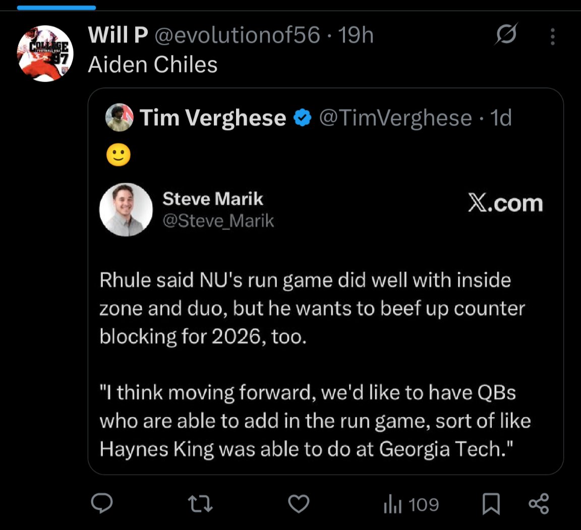 evolutionof56's tweet image. I've been saying Chiles.  Let Geep mesh that GT QB run with Chiles.