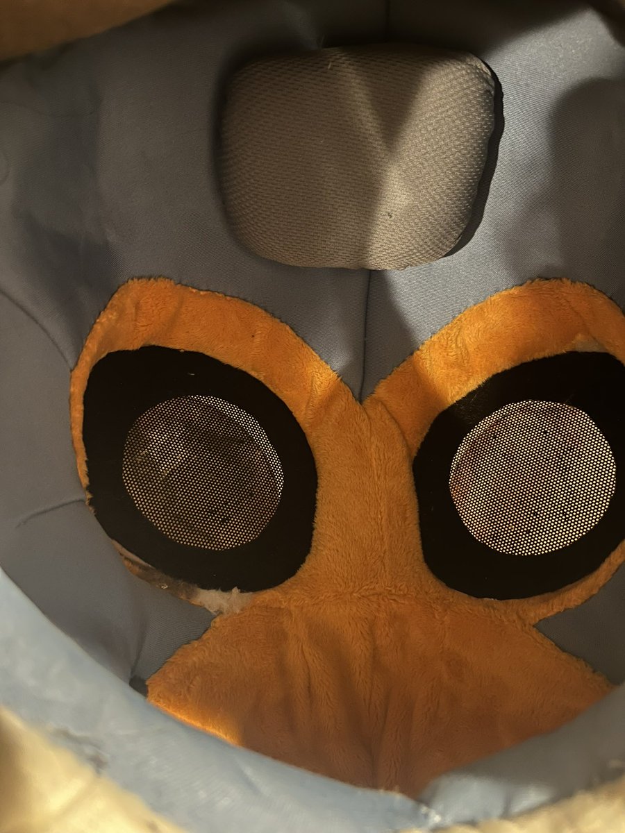 Furry furry Halloween themed furry yay !!! 

Asking 1️⃣.4️⃣ k for this head and I can make paws to go with him for + 2️⃣0️⃣0️⃣!! 

im super proud of this head, he’s got detailed lining in the face aswell as removable padding and big ol eyes! Aswell as comfortably fitting glasses-