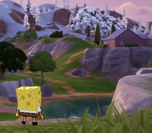 The sponge looks toward the beauty of the world around him