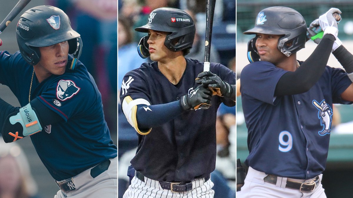 MLBPipeline's tweet image. Regardless of how this offseason pans out for the #Yankees, reinforcements are on the way. 

New York's farm system features prospects flashing loud tools that could impact games in the Bronx sooner than later: atmlb.com/44yhgDO