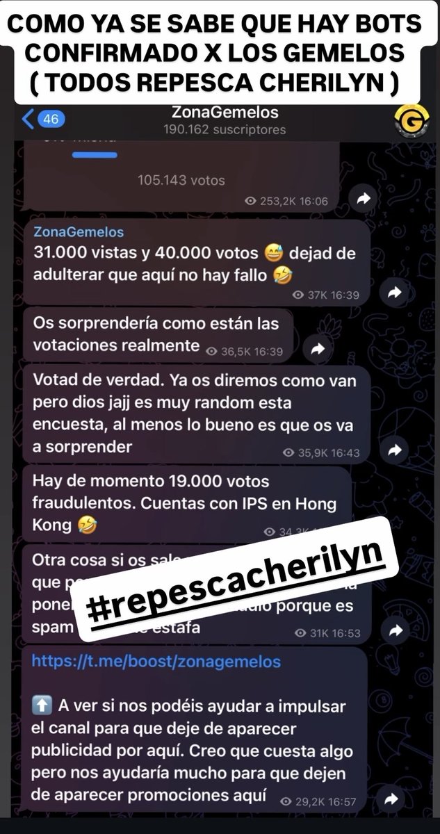 Ahira sabemos porque echaron a Cherilyn que iba la tercera en votos de pago. Ya os vale <a href="/LaCasaGemelos/">La Casa De Los Gemelos</a> 
Repesca para Cherilyn!!!!
#repescacherilyn 
#LaCasaDeLosGemelos2