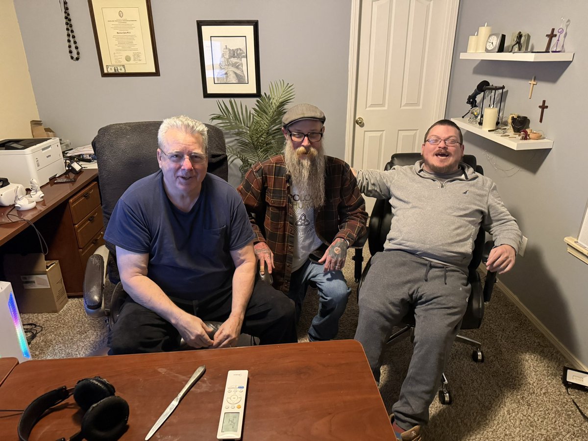 When one grows weak beneath the load,
The brothers come—not with words alone.
They walk the valley side by side,
Till strength in Him is clearly shown—
A brother’s need becomes their call,
For none in Christ must stand alone.
-Haps
Matt Slick, Andrew Rappaport, Braden Patterson,