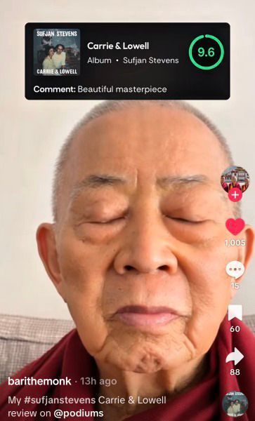 just found out about a buddhist monk that rates sad indie music