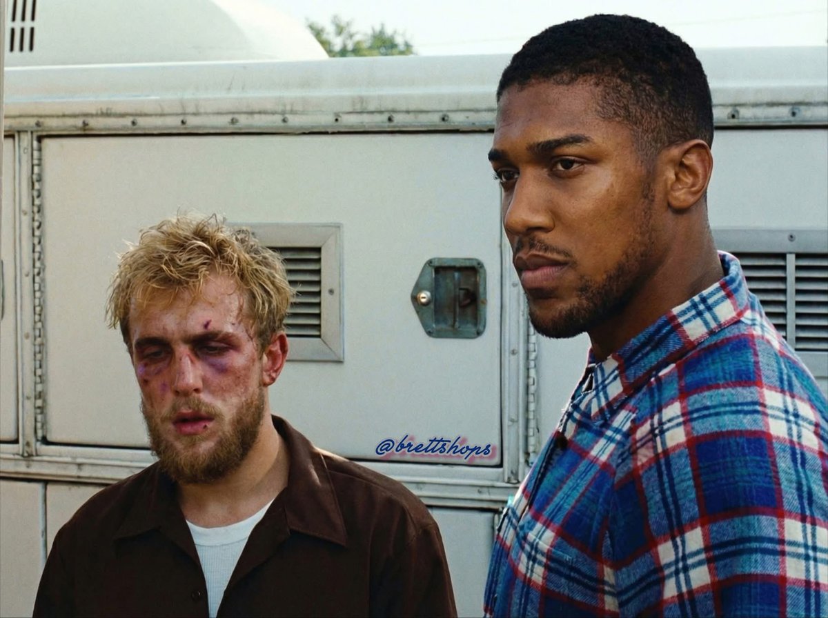 Jake Paul and Anthony Joshua after the fight