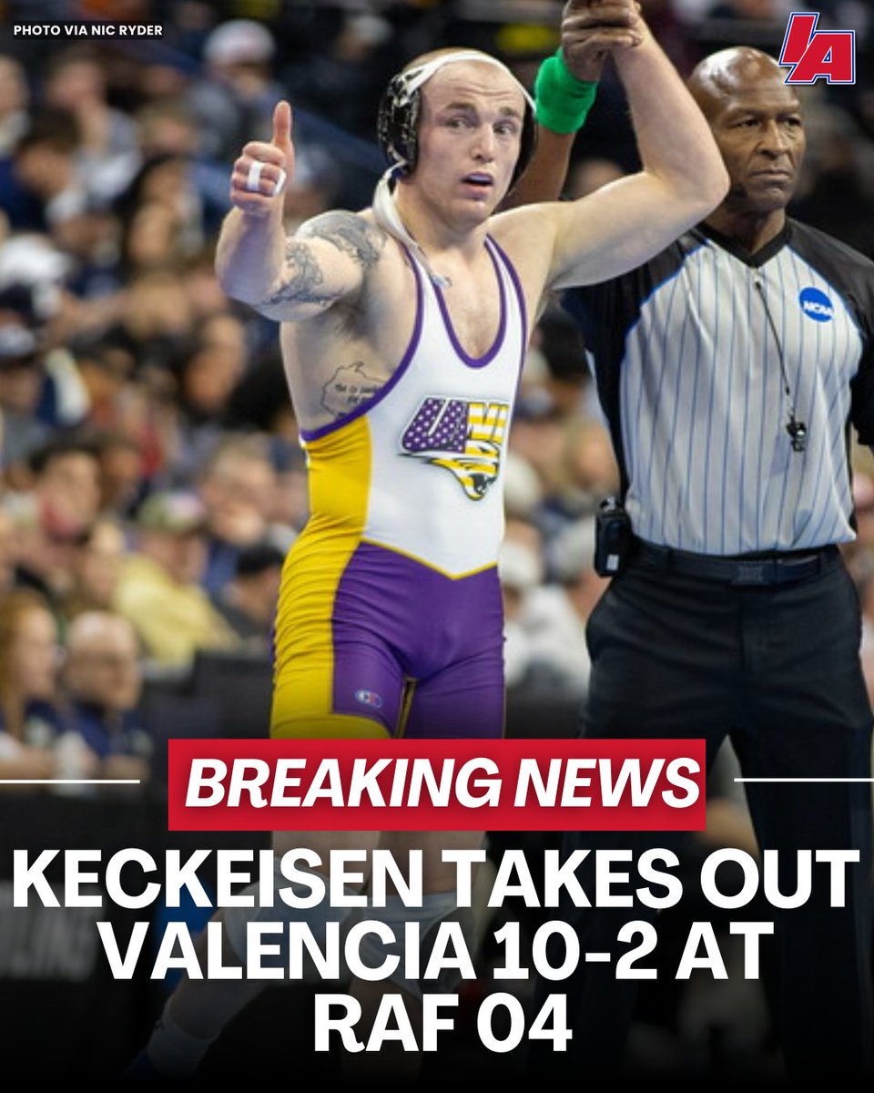 Nic_Ryder's tweet photo. Parker Keckeisen gets his first win in @RAFWrestlingUSA taking out the World Champion!

#PantherTrain https://t.co/i5hMGeXxcU