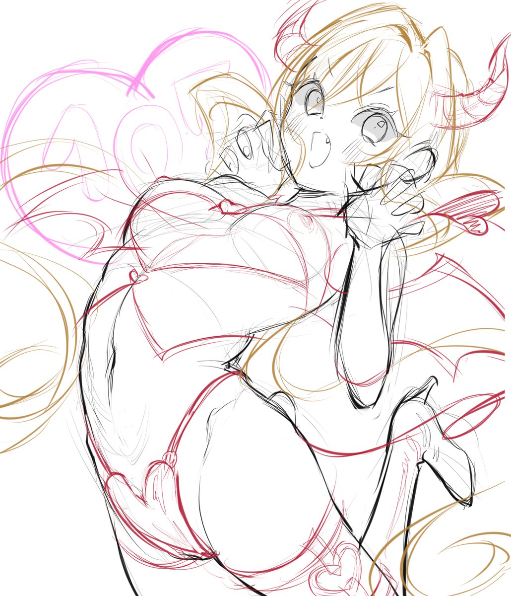 今日はこちらの色紙の下絵を進めていきますー
サキュバスコス羽香里&唐音ちゃんです
これは中色紙サイズにする予定です 