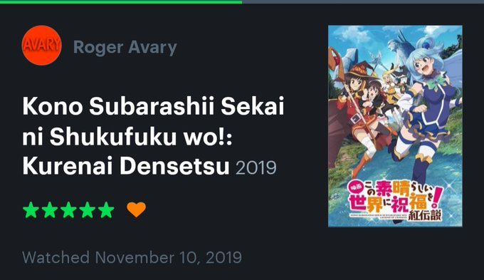 yappapurin's tweet image. Reminder that the Pulp Fiction screenwriter gave the Konosuba movie 5 stars