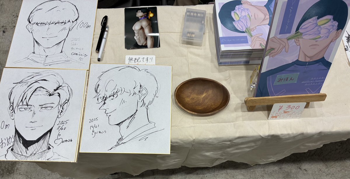 即興ですが新しい色紙何枚か描きました！C21aでお待ちしてます！