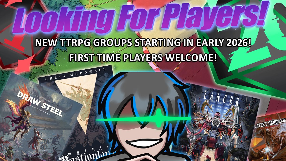 🎲 Calling all Streamers/VTubers/Roleplayers ⚔️

I will be starting up a couple of new D&amp;D/TTRPG groups in the new year and am looking for players!

No experience needed, I love getting new people into the hobby!

If interested, either respond to this post or DM me on discord! 🫡