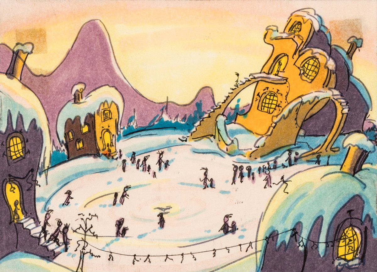 ani_obsessive's tweet image. Storyboard art for How the Grinch Stole Christmas! (1966), dir. Chuck Jones and Ben Washam, MGM Animation/Visual Arts
