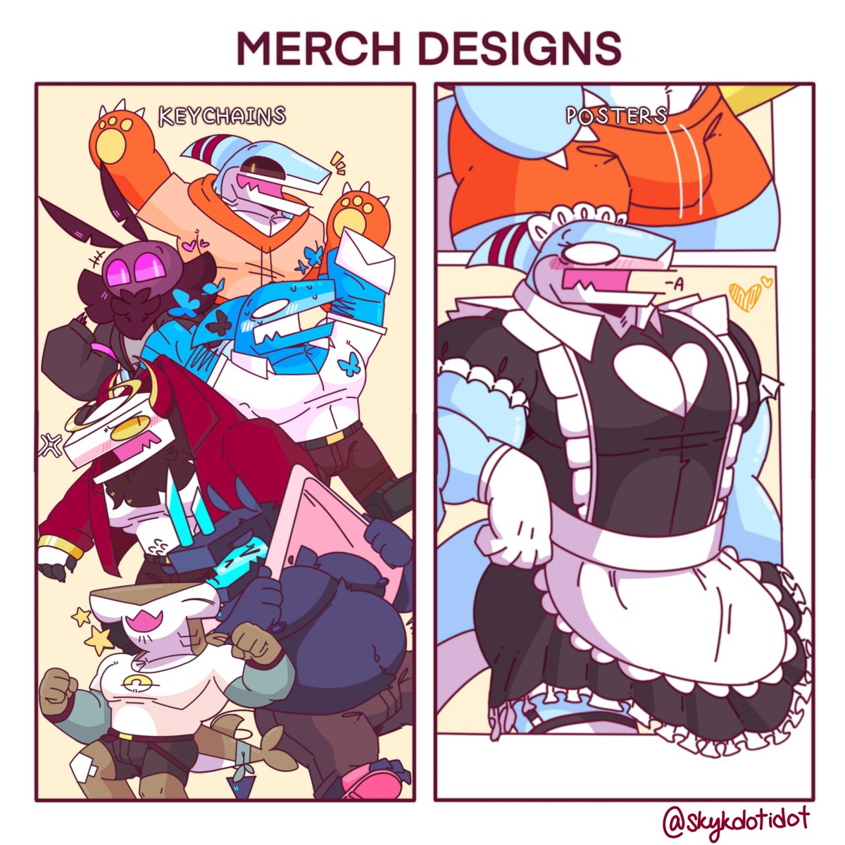 skykdotidot's tweet photo. Here are some merch designs, what do y'all think? https://t.co/1mTsJqCOj5