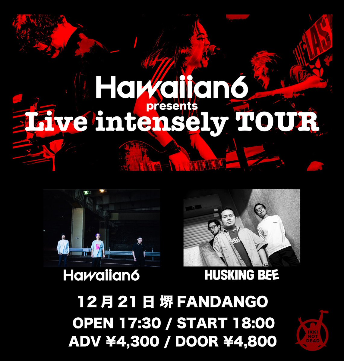 本日】 12/21 (日) 堺FANDANGO HAWAIIAN6 presents Live intensely