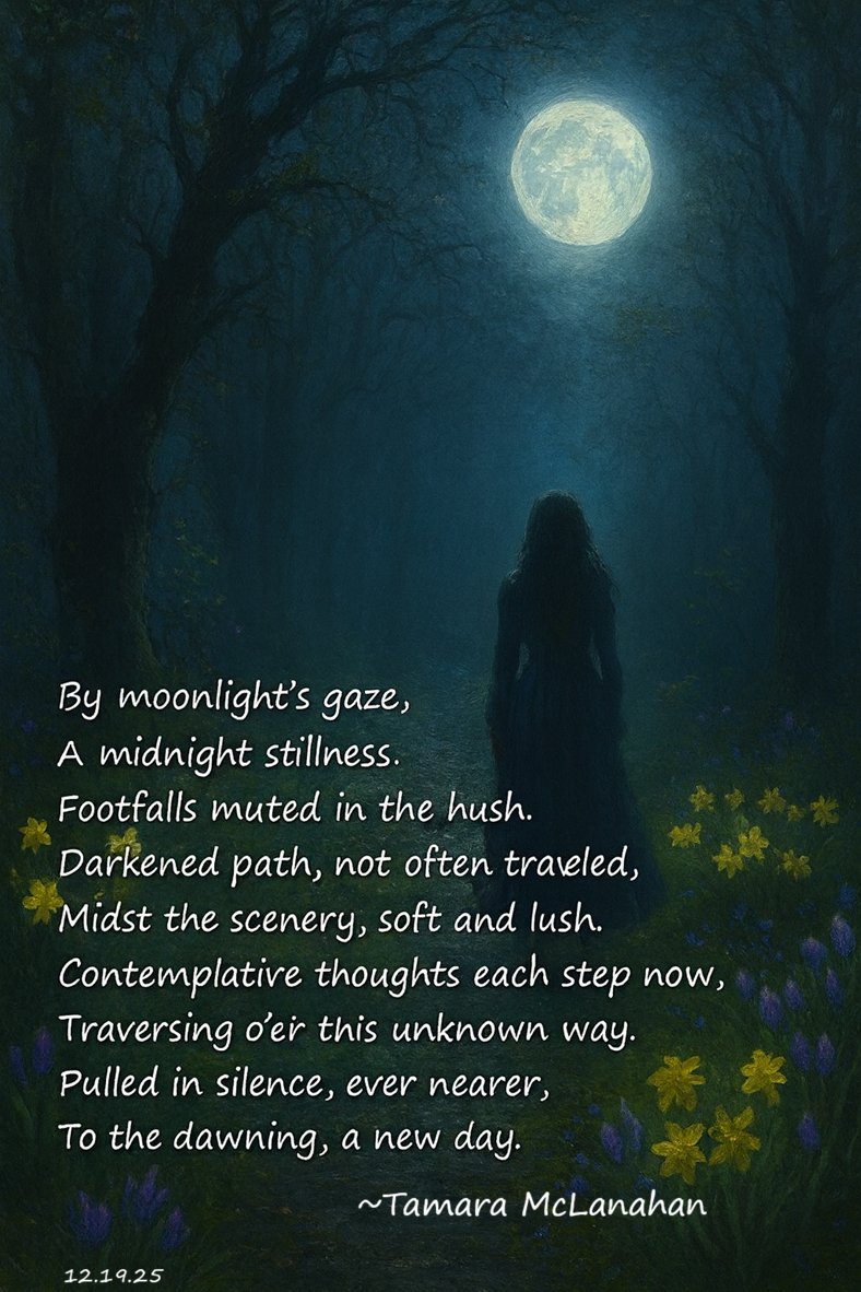 Icingdeathe's tweet photo. Between yet another #Bridgerton marathon & creating original graphics for same, inspired to write a midnight path trek...which led to writing for all seasons. A #quadriptych!
Feedback in replies. So gratifying when someone gets it. ❤❤️
#poetry #poetrylovers #poetrychallenge https://t.co/ckmq18TwOn