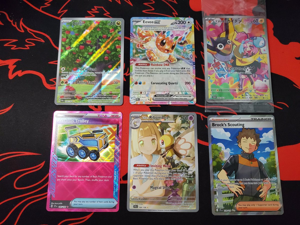 🔥Pokemon Saturday🔥
💥Applin-$4💥
💥Eevee ex-$3💥
💥Iono's killawattrel-$20💥
💥Precious trolley-$5💥
💥Lillie's ribombee-$5💥
💥Brock's Scouting-$2💥
Add $1 pwe or $5 bmwt
Type the name of card to claim
Repost greatly appreciated 🙏