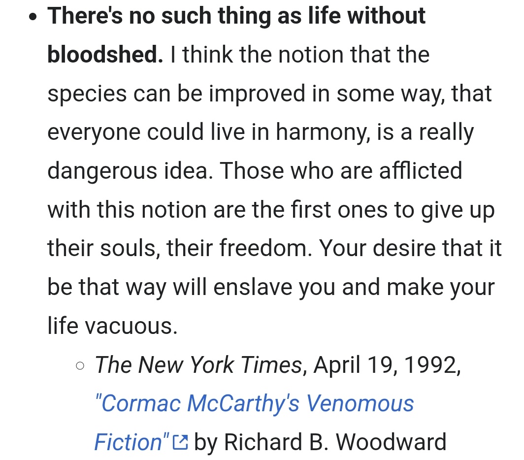 Cormac McCarthy agreed.