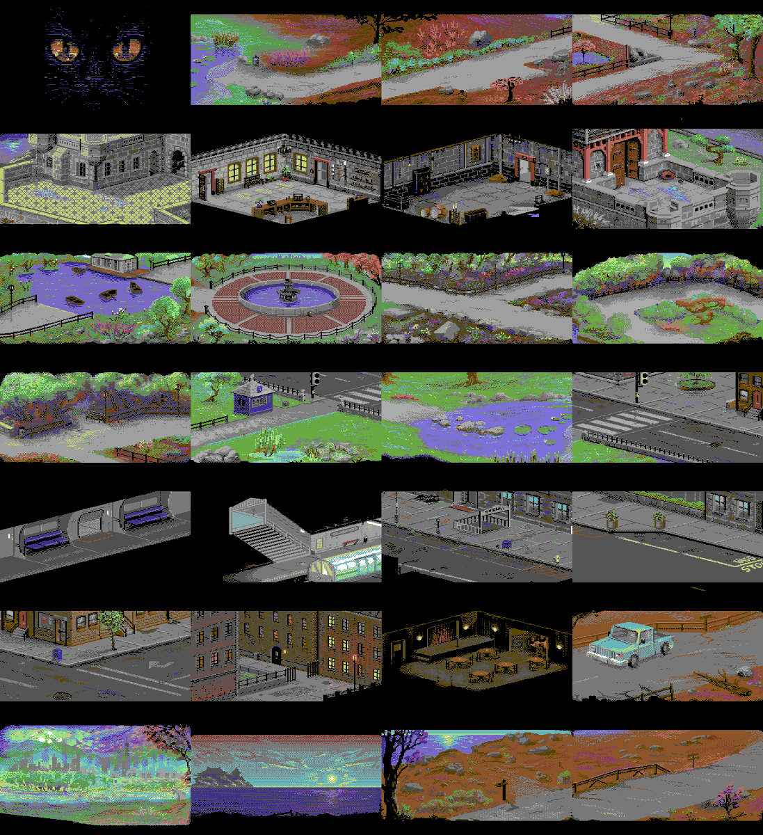 This is all the bitmaps of #CityCat done so far. I did hope to have at least twice this amount done by now but there have been family events and other things that held things back. #C64