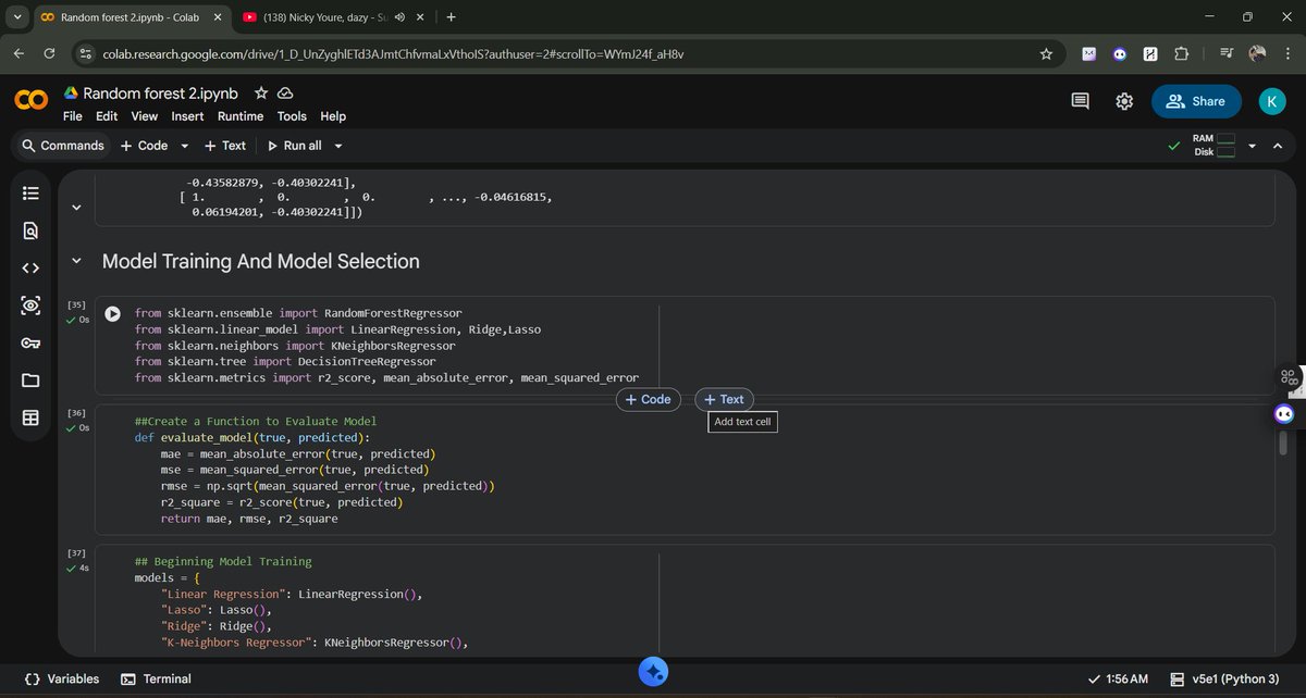 kinshukve's tweet photo. Day 11:
works on Used car price prediction model using using random forest
#MachineLearning #RandomForest #DataScience #AI #ModelTraining #LearningJourney https://t.co/c8K6Uy0ao5