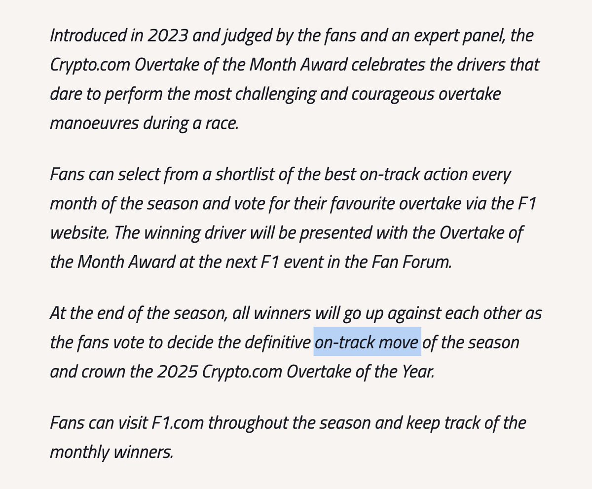 Just checked the F1 website, and this is how the voting works. F1 mentions  not only fans, but also a panel of experts and 