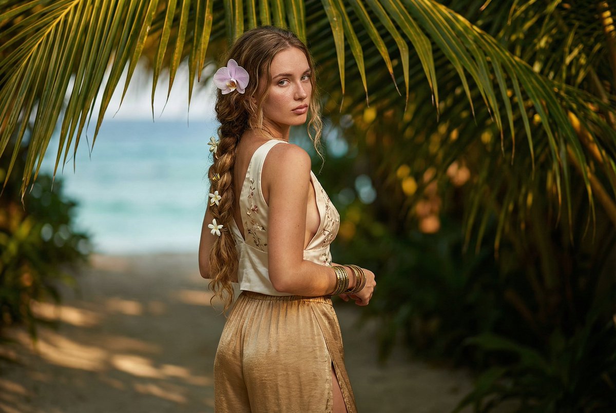 Tropical Elegance: A Sultry Portrait