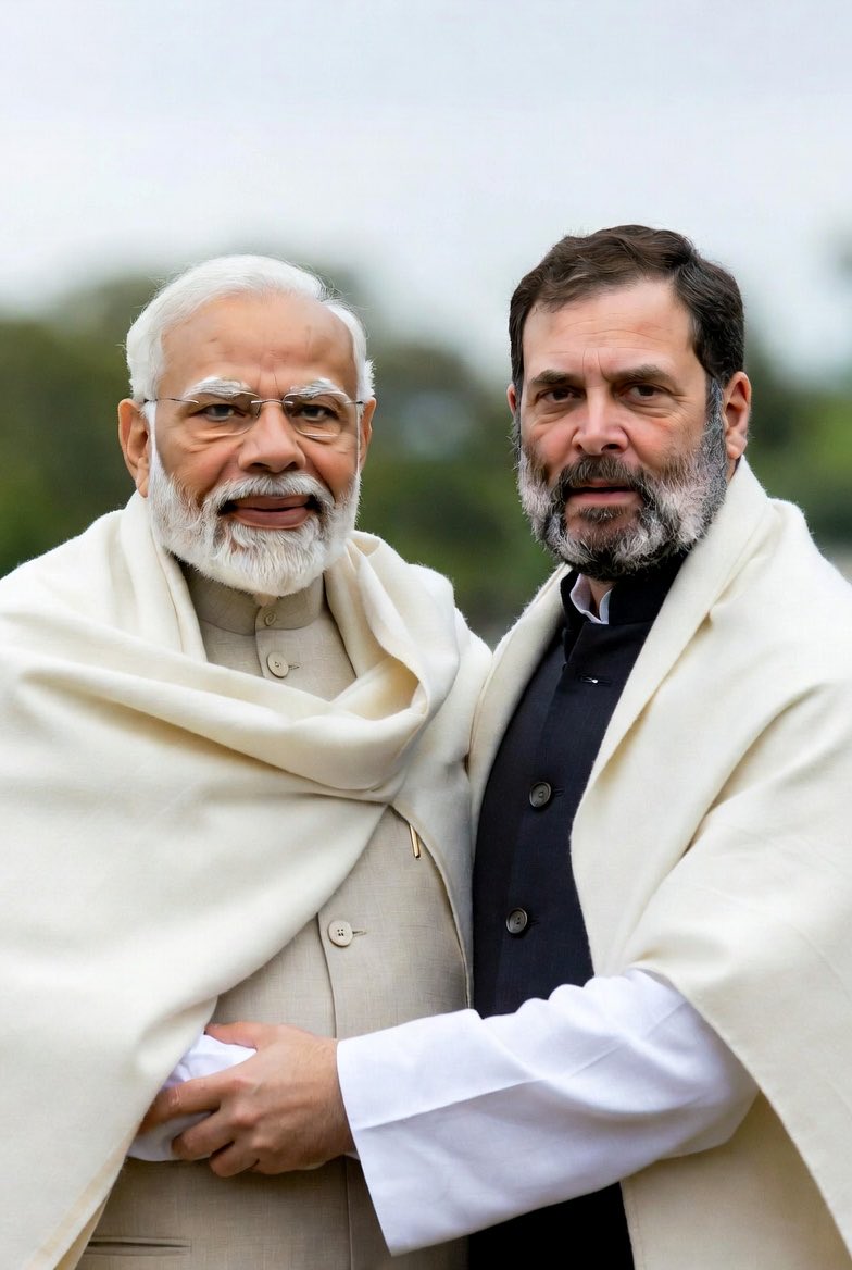 MaheshMVP's tweet photo. So, @narendramodi  and @RahulGandhi are friends now??🤔🤔🤔 https://t.co/gLcJmkWrol
