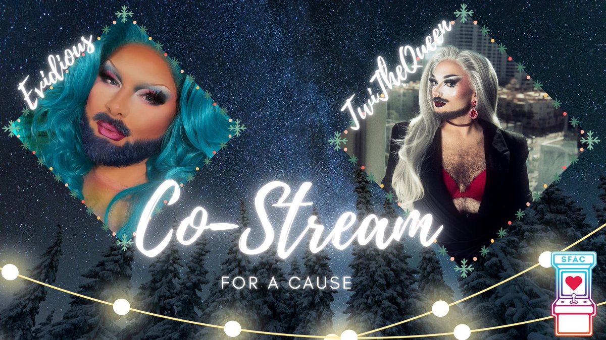 Live for with <a href="/TwiTheQueen/">TwiTheQueen</a> for some Makeup, Games and Holiday Cheer raising funds for Stream For A Cause! Come say hi and get in the season 🎄 

Twitch.tv/Evidious515