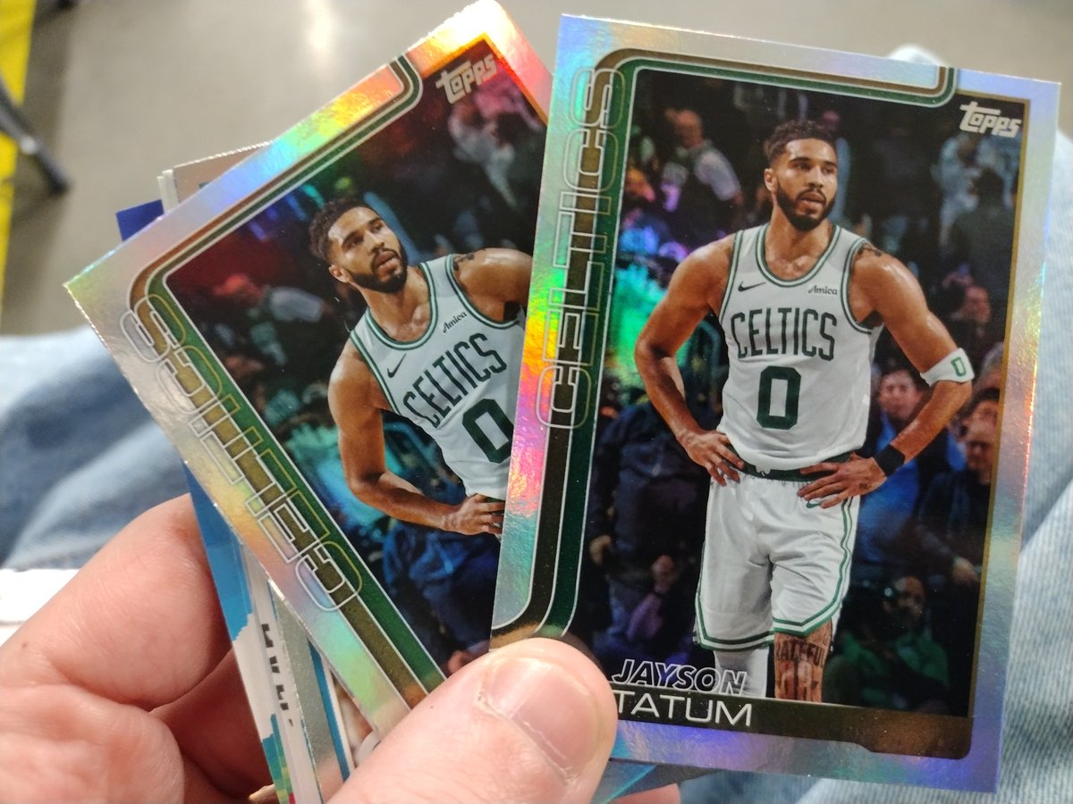 RHNintendo's tweet image. Grabbed two hangers at GameStop for $14. Each one had a Tatum Rainbow foil @CardPurchaser