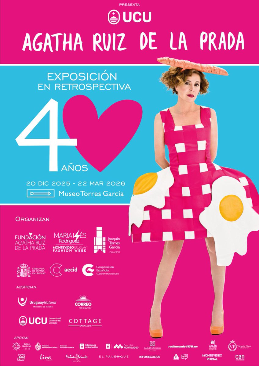 Muchas gracias a Ágatha Ruiz de la Prada y a cuantos abarrotaron el 📍Museo Torres García durante la inauguración de la muestra "En Retrospectiva – 40 años de diseño y creatividad"👗
No se pierdan los maravillosos 50 vestidos, 30 carteles y 30 collages
🗓Hasta el 22/3
🇪🇸🤝🇺🇾
